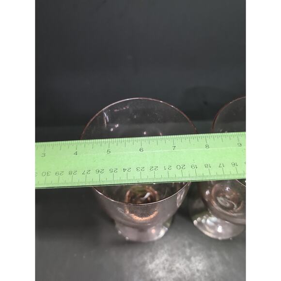 Pink Goblet‎ Glasses, Controlled Bubbles, Set of 2, Mid-Century Barware, Vintage - Picture 9 of 9